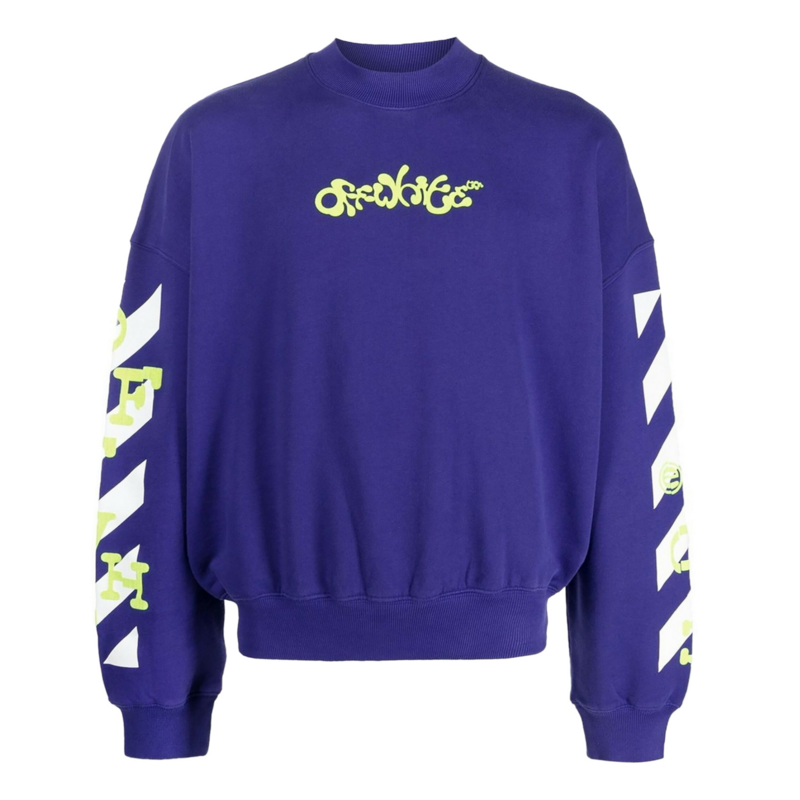 OFF-WHITE Opposite Arrow Boxy Crewneck Sweatshirt Purple