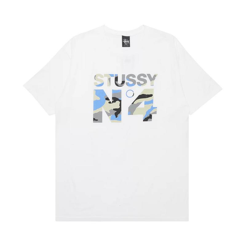 Stussy No.4 Beach Camo Tee 'White/Blue'