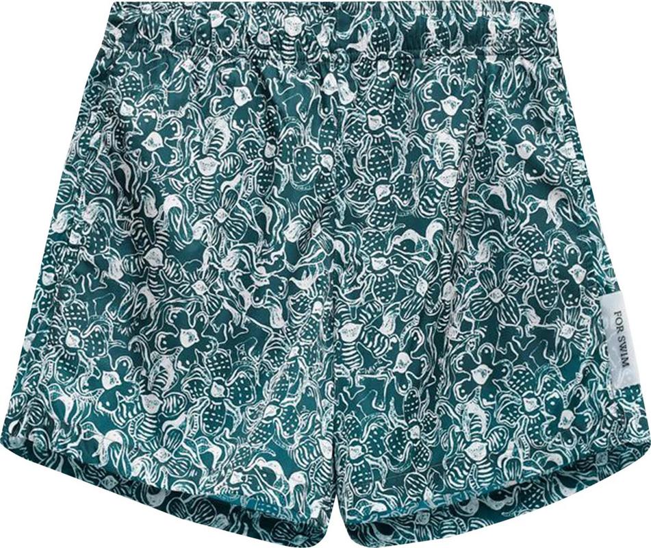 Off-White Floral Swimshorts 'Dark Green'