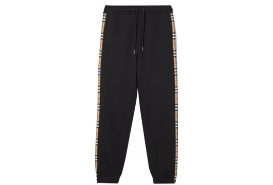 Burberry Vintage Check Panel Cotton Sweatpants