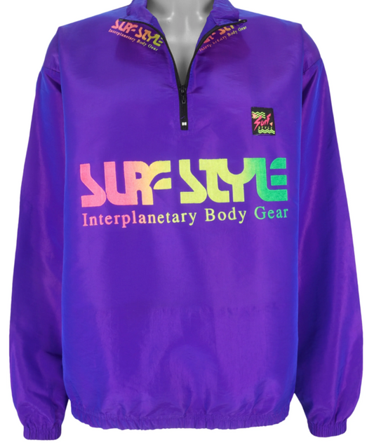 Surf Style - Purple Interplanetary 1/4 Zip Pullover Iridescent Windbre