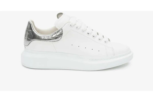 Alexander McQueen Oversized White Silver Croco