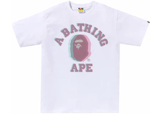 BAPE Glitch Art College Tee White