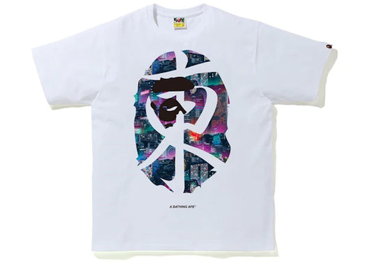 BAPE Neon Tokyo Kanji Tee White