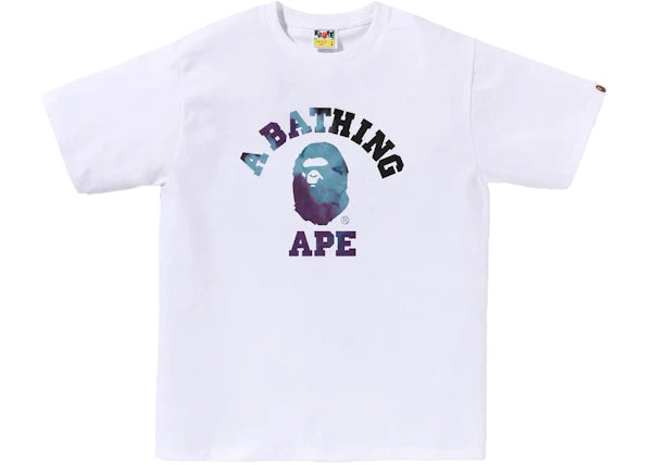 BAPE Tie Dye College Tee White/Black