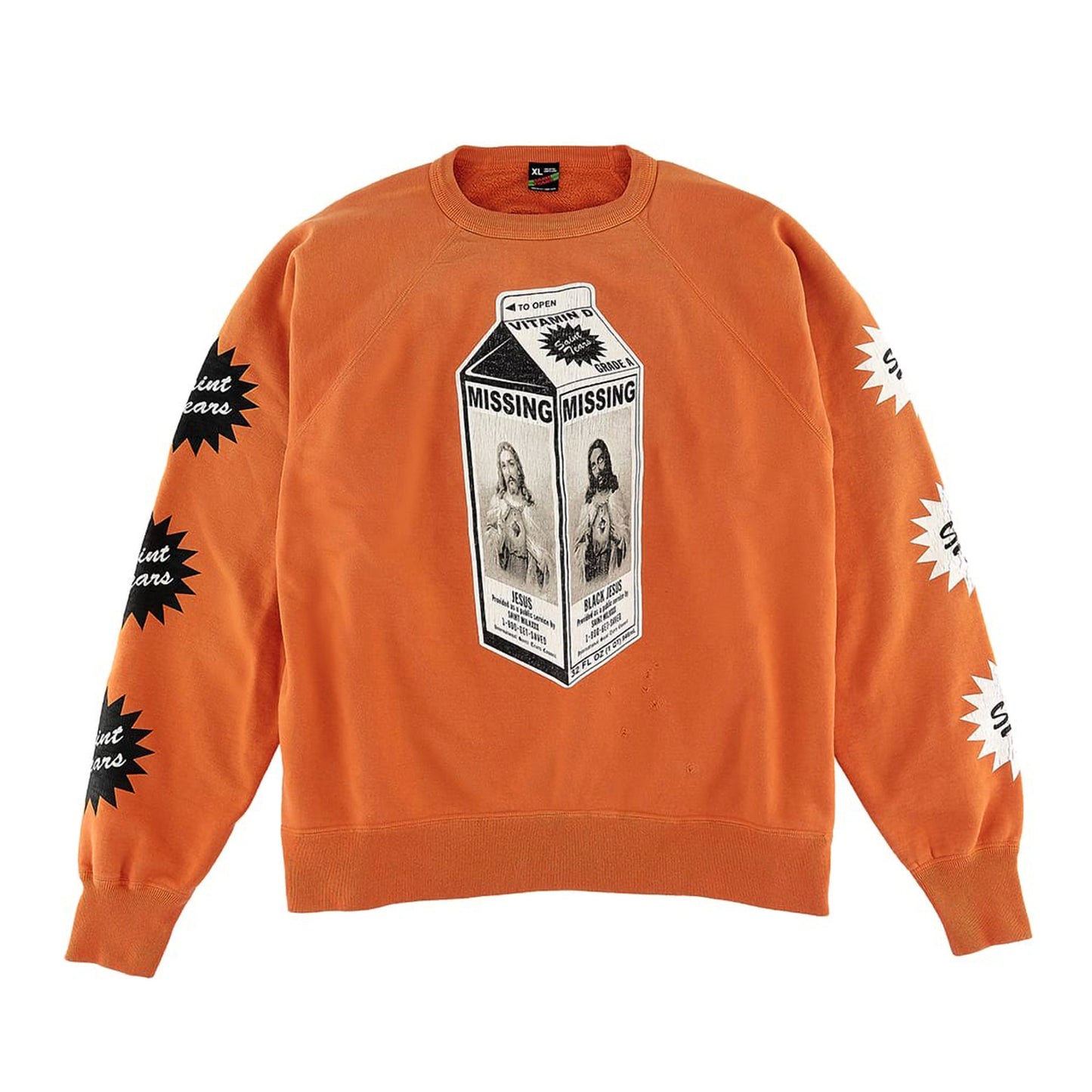 Saint Mxxxxxx x Denim Tears Milk Pack Raglan Sleeve Sweatshirt Vintage Orange (C)