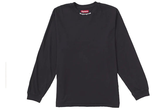 Supreme Embroidered Collar L/S Top Black