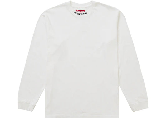 Supreme Embroidered Collar L/S Top White