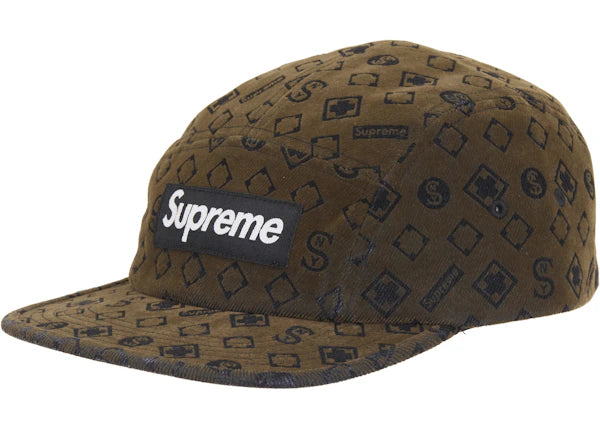 Supreme Flocked Denim Camp Cap Black