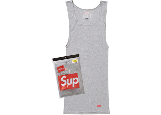 Supreme Hanes Tagless Tank Tops (3 Pack) Heather Grey