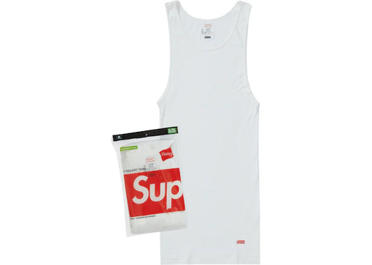 Supreme Hanes Tagless Tank Tops (3 Pack) White