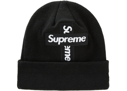 Supreme New Era Cross Box Logo Beanie Black