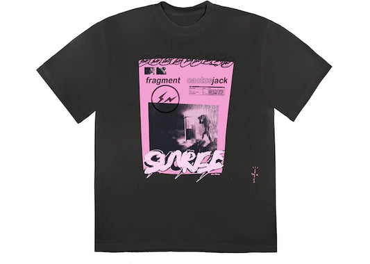 Travis Scott Cactus Jack For Fragment Pink Sunrise T-shirt Washed Black