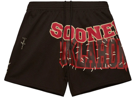 Travis Scott x Mitchell & Ness Oklahoma Sooners Basketball Shorts Brown