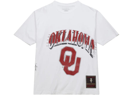 Travis Scott x Mitchell & Ness Oklahoma Sooners Hand-Drawn T-Shirt White