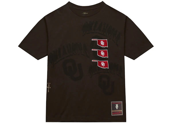 Travis Scott x Mitchell & Ness Oklahoma Sooners Seal T-Shirt Brown