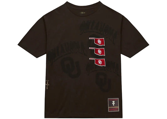 Travis Scott x Mitchell & Ness Oklahoma Sooners Seal T-Shirt Brown