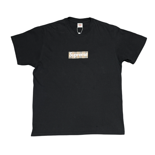 Supreme Burberry Box Logo Tee Black