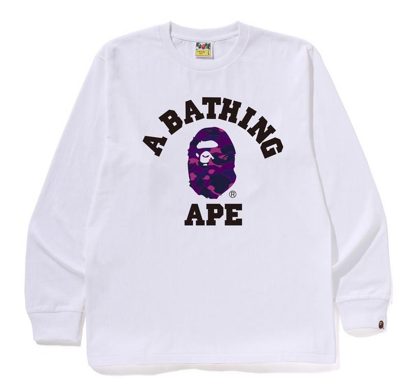 BAPE Color Camo College L/S Tee (FW24) White/Purple