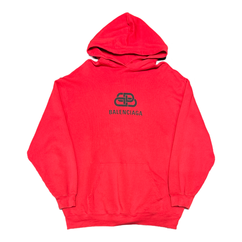 Balenciaga BB Logo Hoodie Red