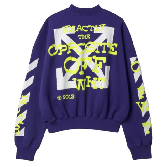 OFF-WHITE Opposite Arrow Boxy Crewneck Sweatshirt Purple