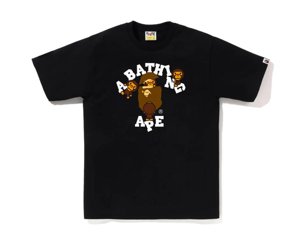 BAPE College Milo Tee Black